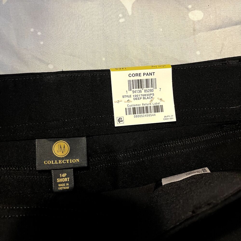 JM Collection Pull‑On Pants Women’s 14P Black Slim Leg Stretch Comfort NWT - Picture 4 of 14
